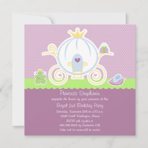 Meisjes prinses verjaardagsfeestje uitnodiging