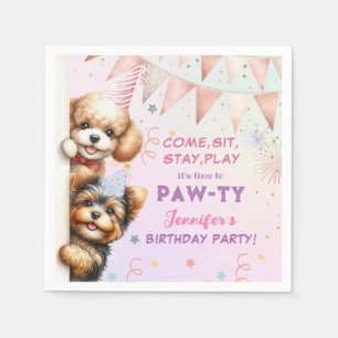 Meisjes puppy laat pawty verjaardag servet