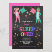 Meisjes Pyjamafeest, Slaapfeest, Slaap Verjaardag Kaart (Voorkant / Achterkant)