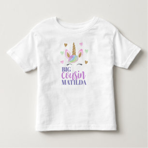Meisjes Rainbow Unicorn & Love Heart Big Cousin Kinder Shirts