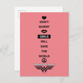 Meisjes redden de wereldwondervrouw briefkaart (Voorkant / Achterkant)