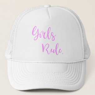 Meisjes Regel Inspirerend Roze Tekst Wit Trucker Pet