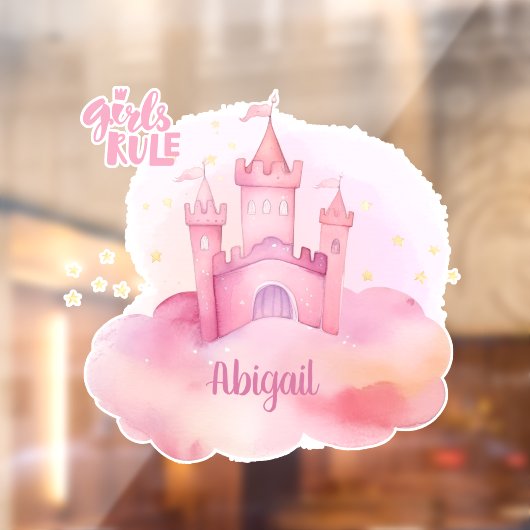 Meisjes Regel Palace op de Pink Cloud waterverf Raamsticker (Vel 2)