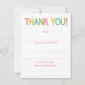 Meisjes Regenboog Invul Dankjewaar Auto Notitiekaartje (Voorkant)