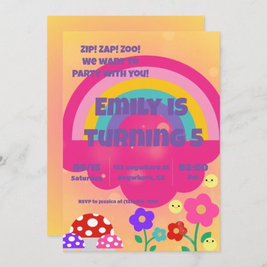 Meisjes Regenboog Koninkrijk Kaart (Voorkant / Achterkant)