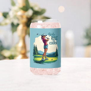 Meisjes regeren de cursus Retro Golf Illustratie Blikvorm Glas