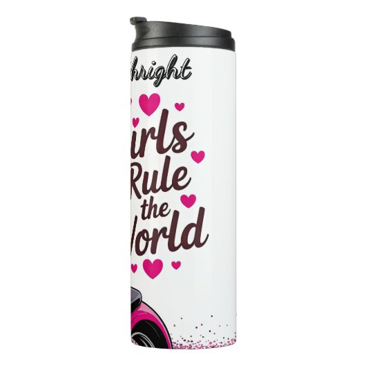 Meisjes regeren de wereld kunst thermosbeker (Geroteerd rechts)