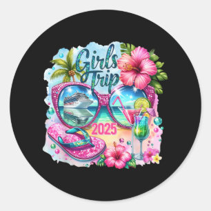 Meisjes reis 2025 Hawaii Beach Sungles Zomer Vacat Ronde Sticker