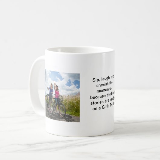 "Meisjes reis avontuur" reizen mokmok Koffiemok (Voorkant links)