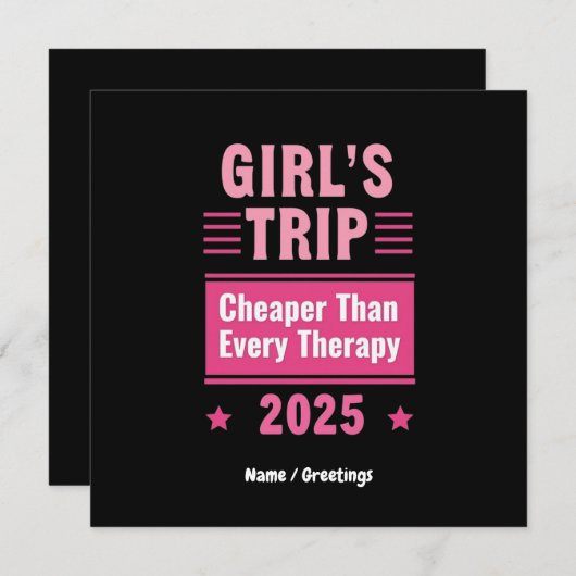 Meisjes reis goedkoper dan een therapie leuke reis kaart (Voorkant / Achterkant)
