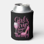 Meisjes reis goedkoper dan therapie weekend wijnfe blikjeskoeler (Blikje Voorkant)