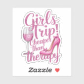 Meisjes reis goedkoper dan therapie weekend wijnfe sticker (Vel)