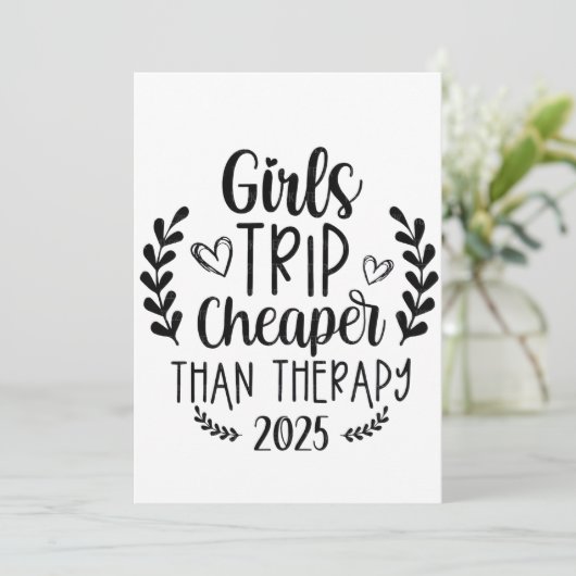 Meisjes reizen goedkoper dan therapie 2025 feestdagenkaart (Staand voorkant)
