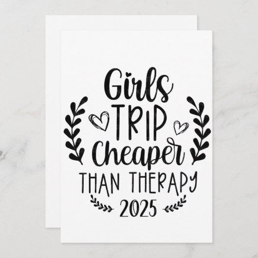 Meisjes reizen goedkoper dan therapie 2025 kaart (Voorkant / Achterkant)