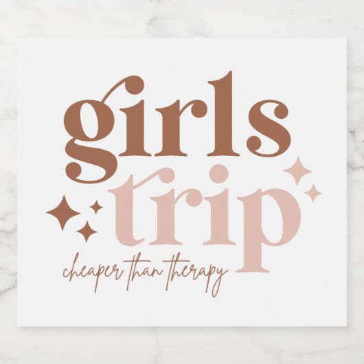 Meisjes reizen goedkoper dan therapie sparkling wijnetiket (Enkel label)