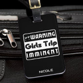 Meisjes reizen nacht zingende zusters bagagelabel