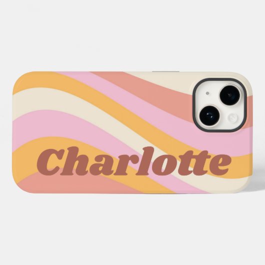 Meisjes Retro  Wave Persoonlijke naam Case-Mate iPhone Case (Achterkant (horizontaal))