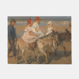 Meisjes Rijden Ezels op het strand (Isaac Israels) Deurmat