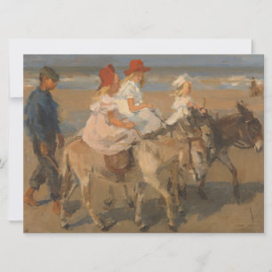 Meisjes Rijden Ezels op het strand Kaart