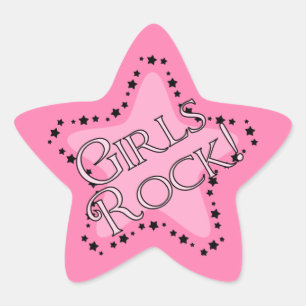 Meisjes Rock Roze Star Ster Sticker