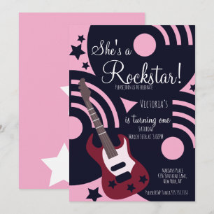Meisjes Rockstar Gitaar Ster Rock Verjaardagsfeest Kaart