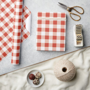 Meisjes Rode Zomer Gingham Verjaardag Cadeaupapier