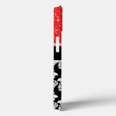 Meisjes, rood, glitter Black Damask gepersonalisee Case-Mate iPhone Case (Achterkant / Rechts)