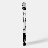 Meisjes rood zwart voetballen patroon monogram Case-Mate iPhone case (Achterkant / Links)