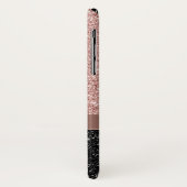 Meisjes Roos Gold en zwarte glitter - Aangepaste n Case-Mate iPhone Case (Achterkant/links)