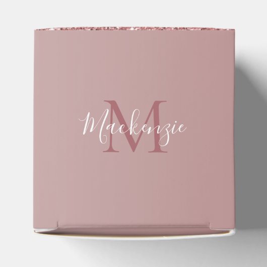 Meisjes Roos Gold Sparkle Glitter Driemonogram Bedankdoosjes (Bovenkant)