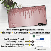 Meisjes Roos Gold Sparkle Glitter Driemonogram Bureaumat