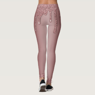 Meisjes Roos Gold Sparkle Glitter Driemonogram Leggings
