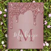 Meisjes Roos Gold Sparkle Glitter Driemonogram Notitieboek