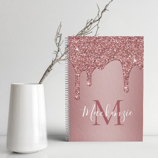 Meisjes Roos Gold Sparkle Glitter Driemonogram Planner