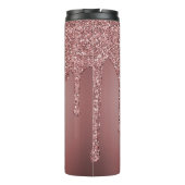Meisjes Roos Gold Sparkle Glitter Driemonogram Thermosbeker (Achterkant)