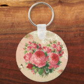 Meisjes  Roos Hart Collage Sleutelhanger (Voorkant)