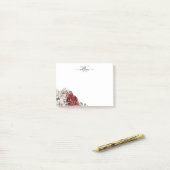 Meisjes Roos Monogram Floral Post-it Notes (Op bureau)
