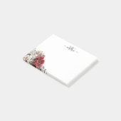 Meisjes Roos Monogram Floral Post-it Notes (Schuin)