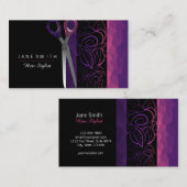 Meisjes roos paars en roze schaar visitekaartje (Voorkant / Achterkant)