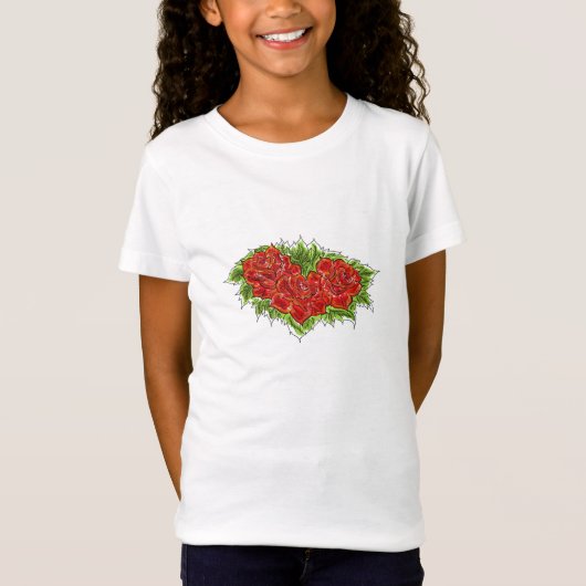 Meisjes Roos Tshirt (Voorkant)
