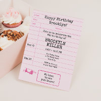 Meisjes Roze Boeken Boekenclub Bibliotheekkaart
