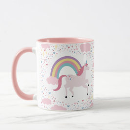 Meisjes roze eenhoorn regenboog sparkle mok