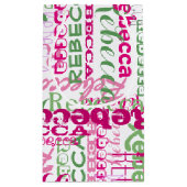 Meisjes roze groene vun naam Collage Allover Print Klein Cadeauzakje (Achterkant)