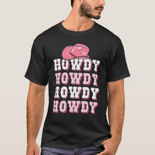 Meisjes Roze Howdy Western T-shirt Cowboyhoed Zuid