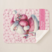 Meisjes Roze Kerstman Deken Custom Pinkmas Naam (Voorkant (horizontaal))