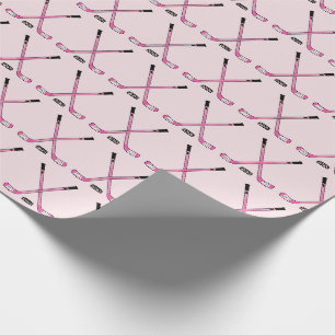 Meisjes roze kruisende hakjes cadeaupapier