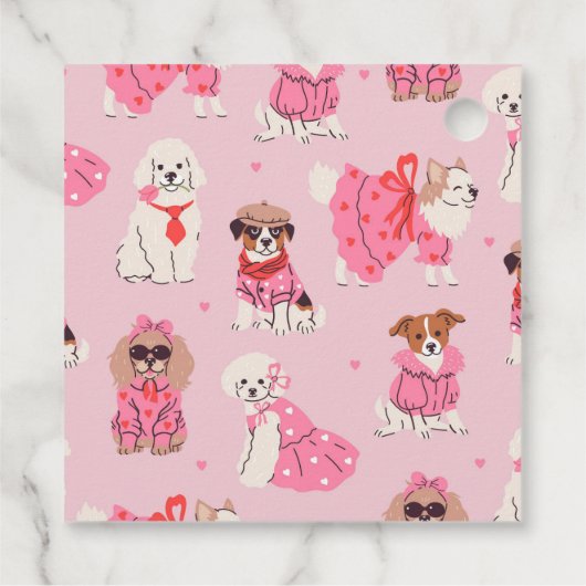 Meisjes Roze Puppy Pawty verjaardag Bedankjes Labels (Achterkant)