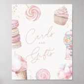 Meisjes 'Roze Snoep Kaarten en geschenken Tafelbla Poster (Voorkant)