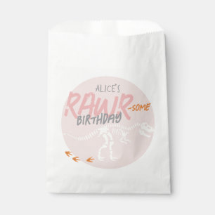 Meisjes Roze T-Rex Dinosaurus Fossil Kids Verjaard Bedankzakje