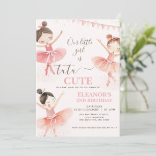 Meisjes Roze Tutu Ballerina 2e verjaardag Kaart